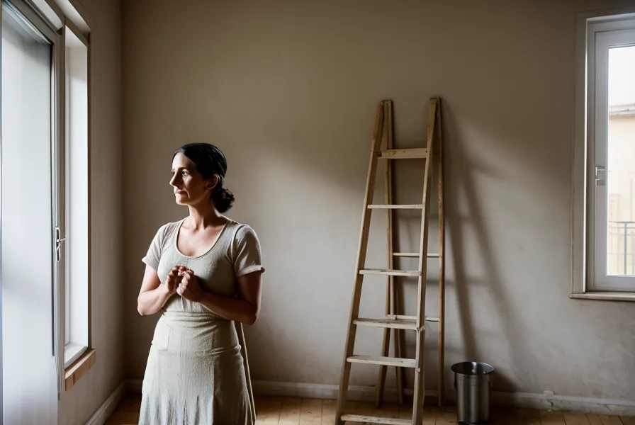Mesure de l'épaisseur d'une cloison en plaque de plâtre avant démolition, étape clé d'une rénovation d'appartement pour un débutant en travaux