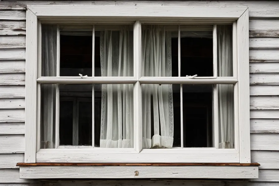 Gros plan sur une vieille fenêtre en bois fatiguée, un argument de poids pour négocier le prix d'un appartement à rénover.
