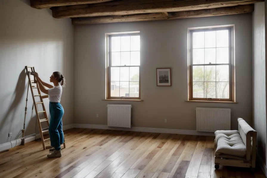 Traces d'humidité sur une cloison en plâtre après une fuite, erreur de plomberie fréquente en appartement ancien