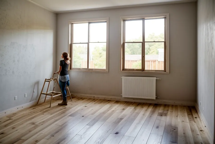 Fenêtre en PVC à double vitrage fermée dans l'appartement rénové
